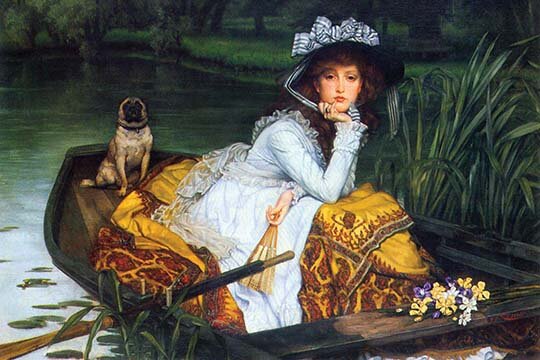 A Young Woman In A Boat by James Tissot Print